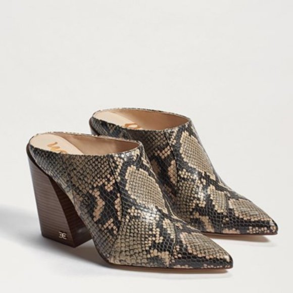 Sam Edelman Shoes - Sam Edelman Reverie 2 Block Heel Snake Mules Sz 6